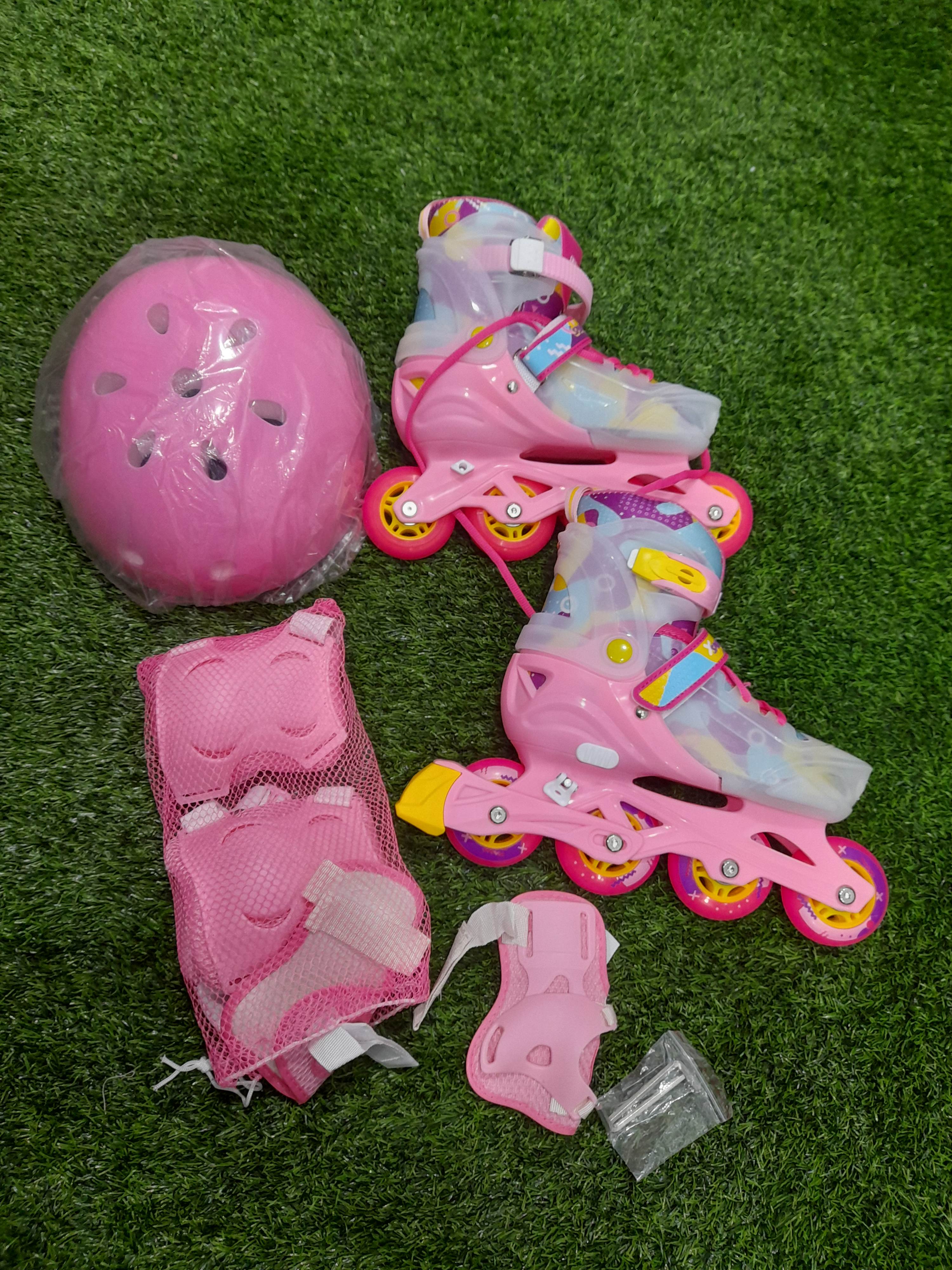 اسکیت خارجی صورتی برند ام‌وی ای سایز اسمال ۳۰ تا۳۳ و مدیوم ۳۴ تا۳۷